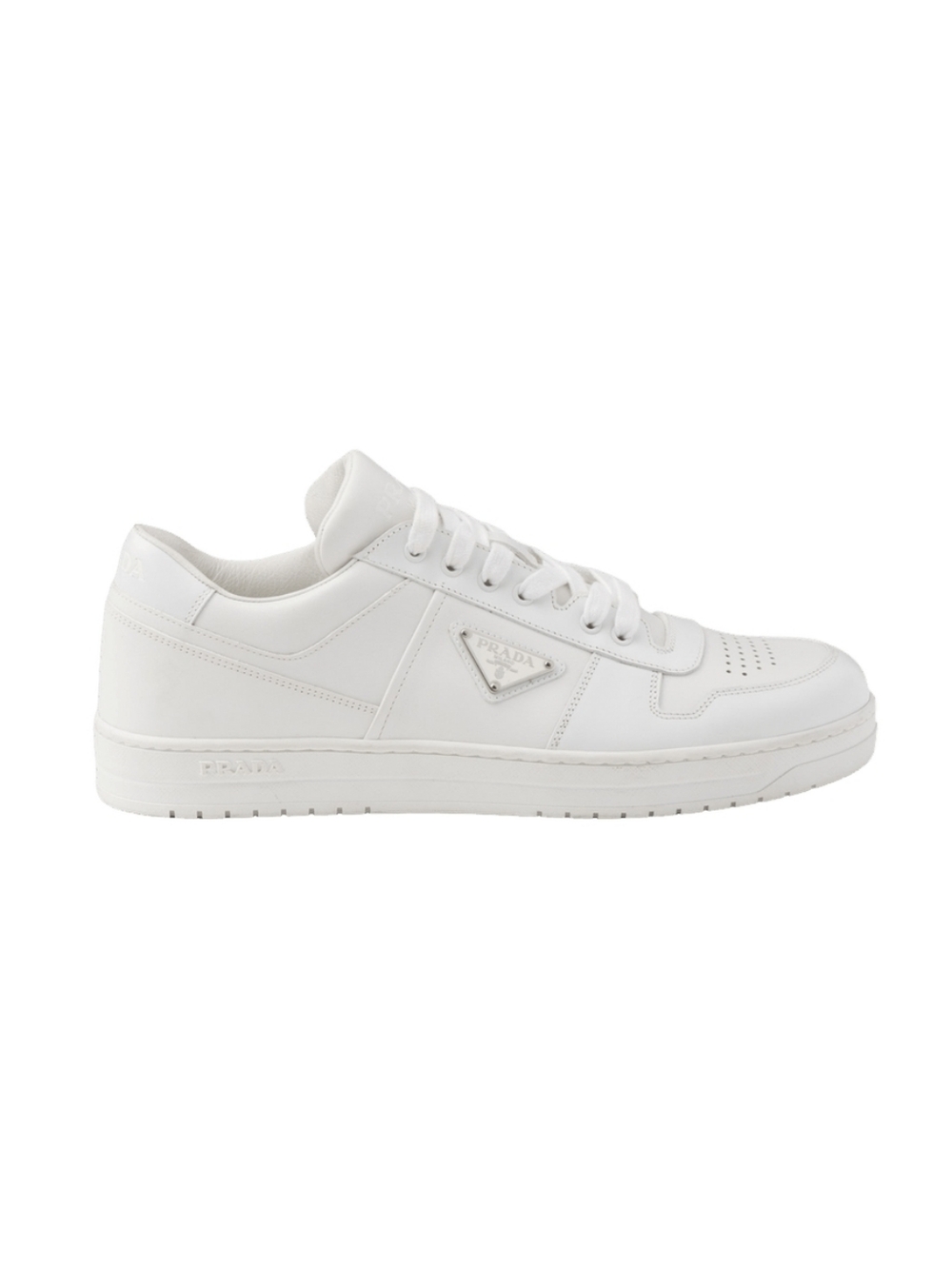$1,170 Prada Downtown Women's White Nappa Leather Sneakers EU 38.5 US 8.5 BNIB